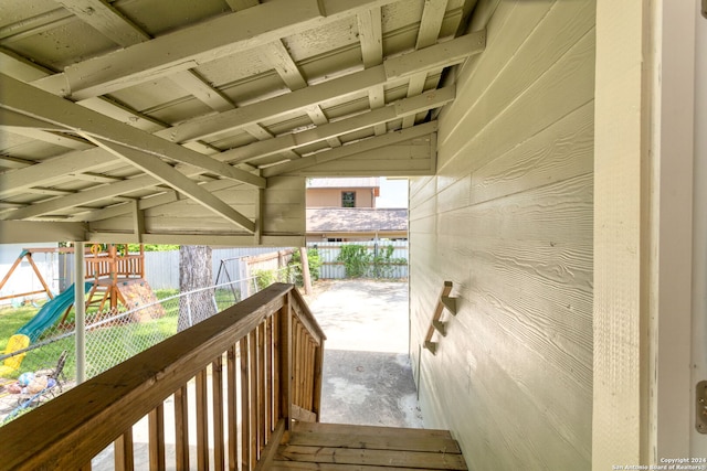 exterior space with a playground