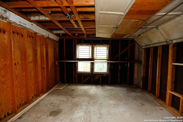 interior space with wood walls