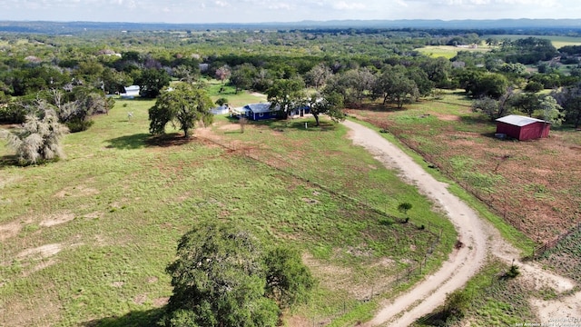 drone / aerial view with a rural view