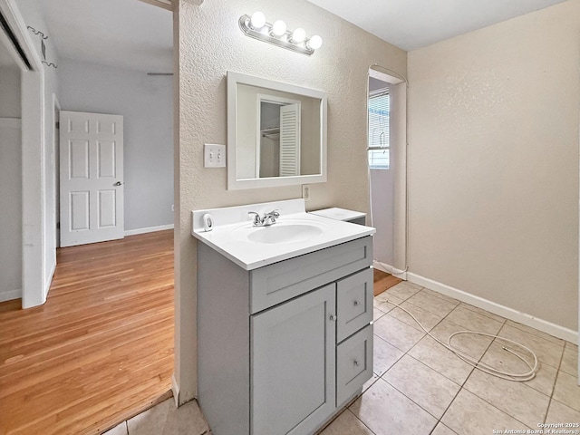 bathroom featuring vanity and tile patterned floors