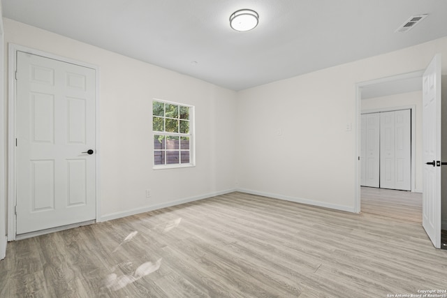 empty room featuring light wood-type flooring