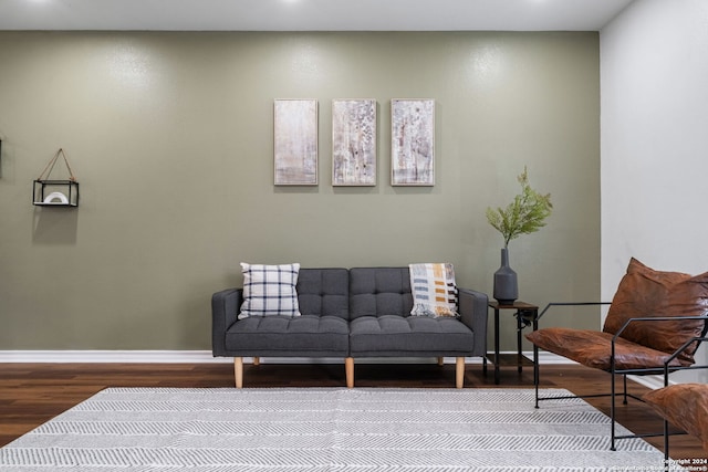 living area with wood-type flooring