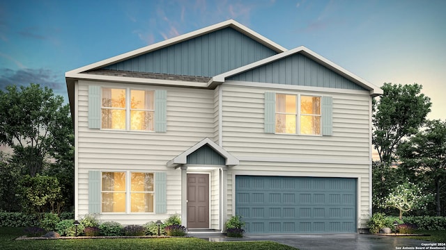 view of front of house with a garage