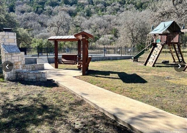 view of play area with a lawn