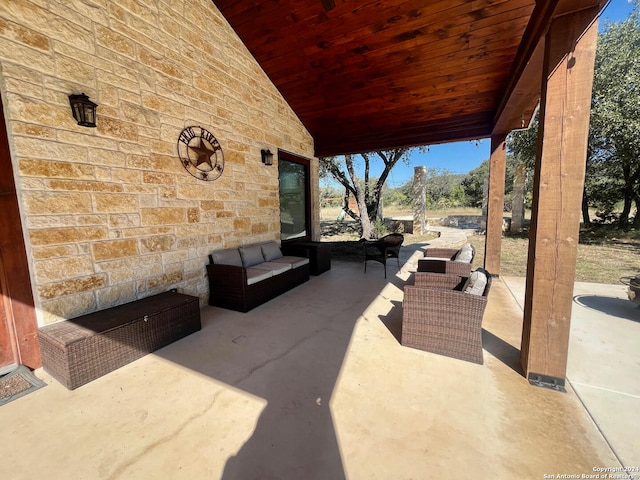 view of patio with an outdoor hangout area