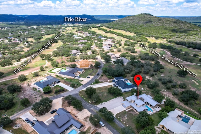 drone / aerial view with a mountain view