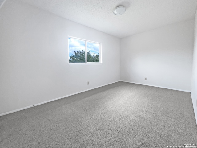 unfurnished room featuring a textured ceiling and carpet floors