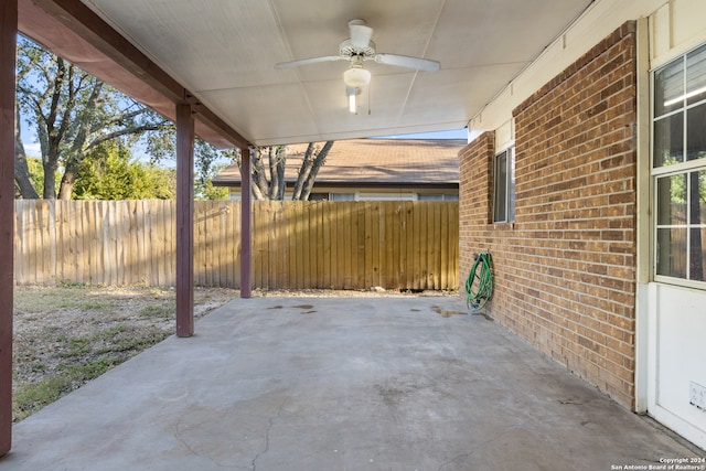 view of patio / terrace with ceiling fan