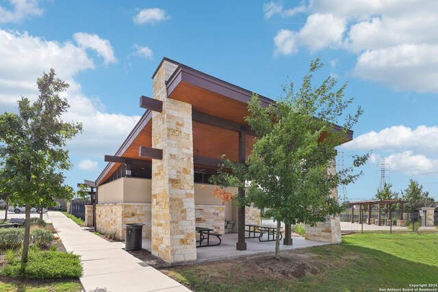 view of pool with a patio area and a pergola