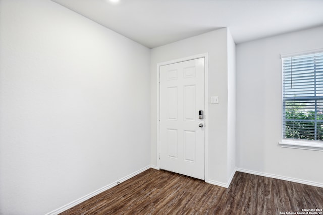 entrance foyer featuring dark hardwood / wood-style floors