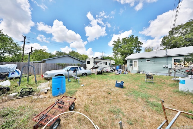 view of yard featuring fence