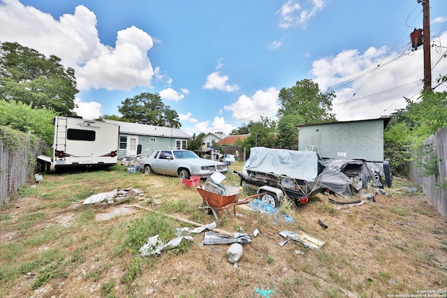 view of yard with fence