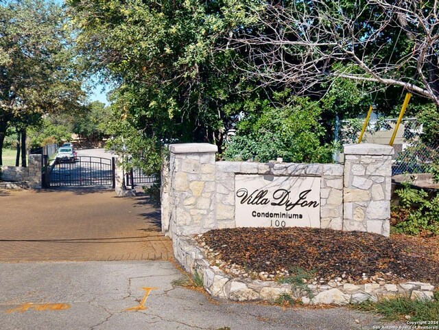 view of community sign