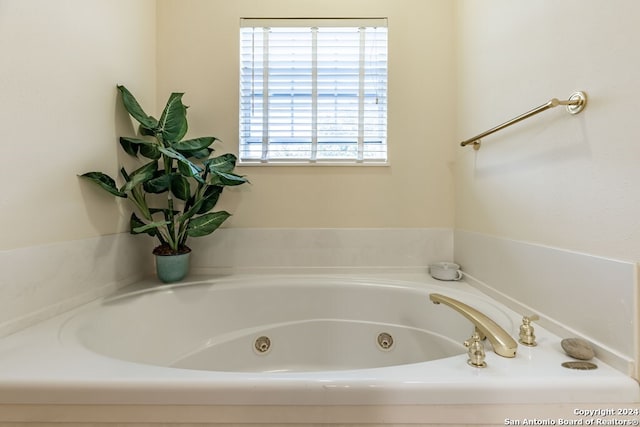 bathroom featuring plenty of natural light and a bathing tub