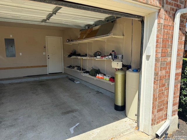 garage with electric panel