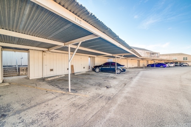 view of parking featuring a carport