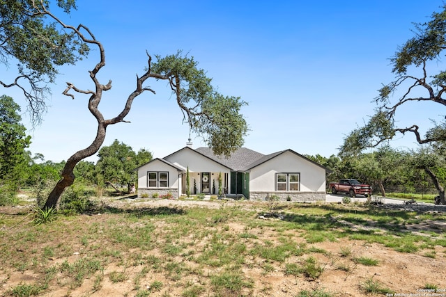 view of single story home