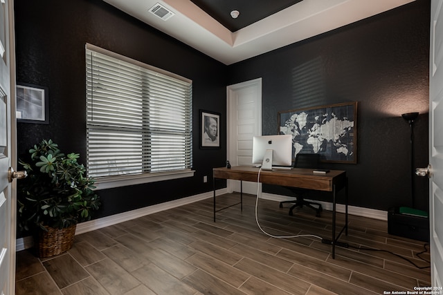 office featuring wood-type flooring