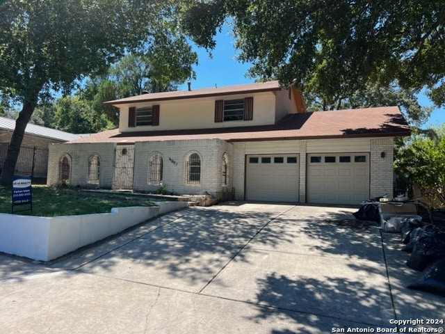 view of property with a garage