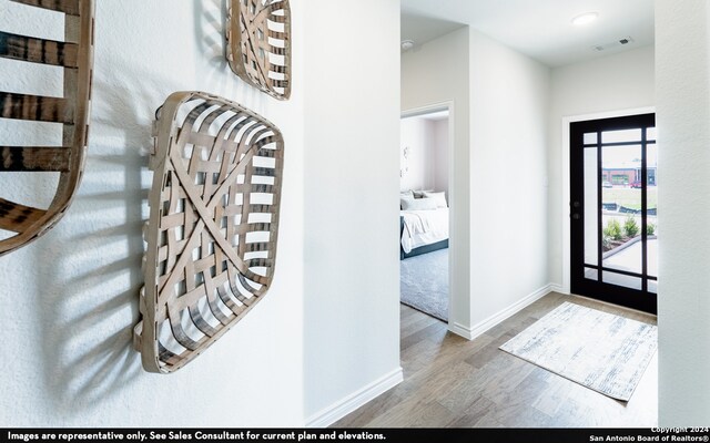 entryway featuring hardwood / wood-style floors