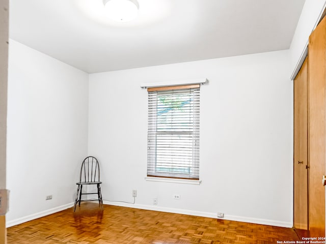 interior space with parquet flooring