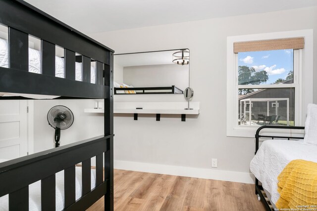 bedroom featuring light hardwood / wood-style flooring