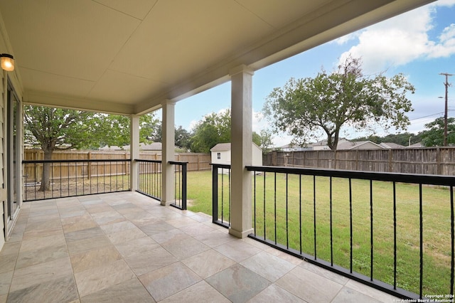 balcony with a patio
