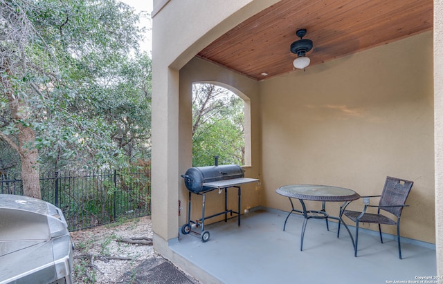 view of patio with grilling area