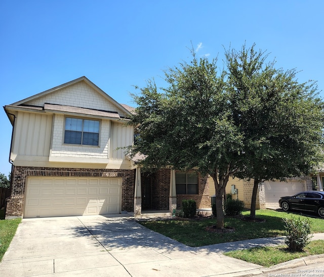 view of front of house with a garage