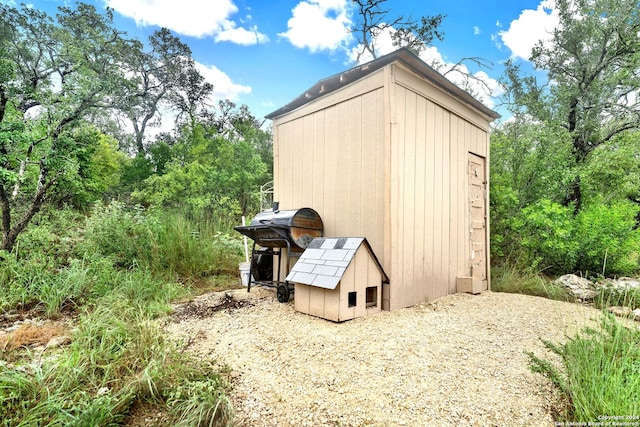 view of shed