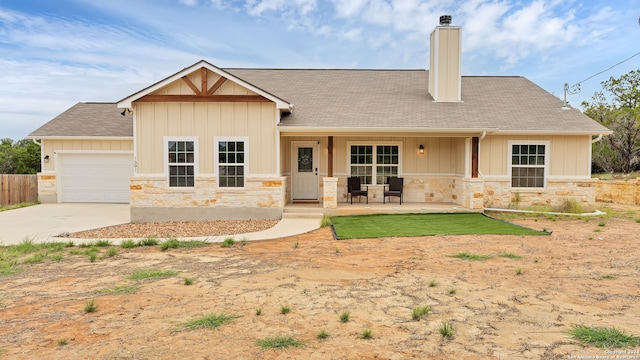 exterior space featuring a garage