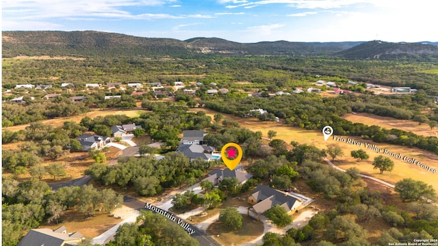 aerial view featuring a mountain view