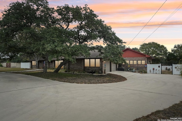 view of front of home with a garage