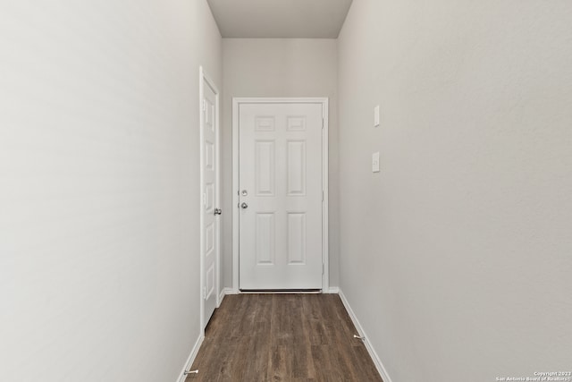 hall featuring dark hardwood / wood-style flooring