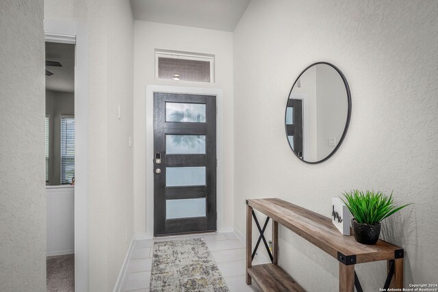 view of tiled entrance foyer