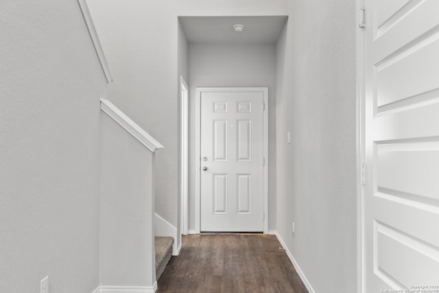 hall featuring dark hardwood / wood-style floors