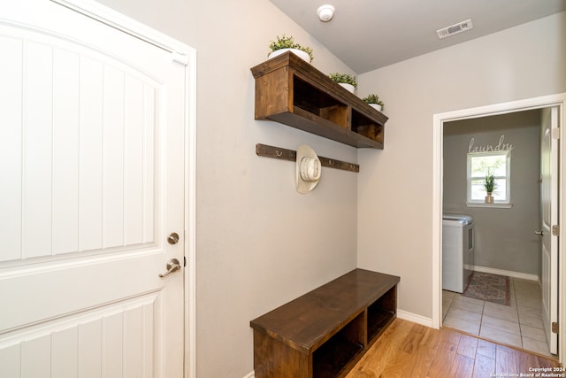 mudroom featuring light hardwood / wood-style flooring