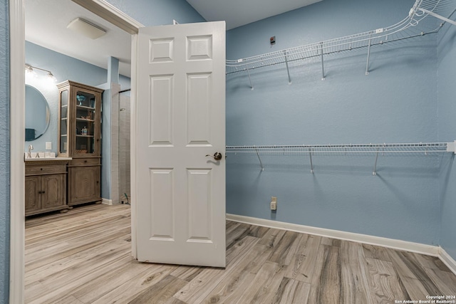 interior space with light wood finished floors