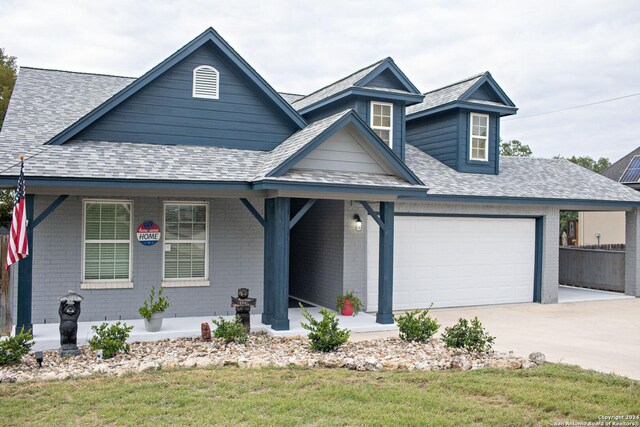 view of front facade featuring covered porch