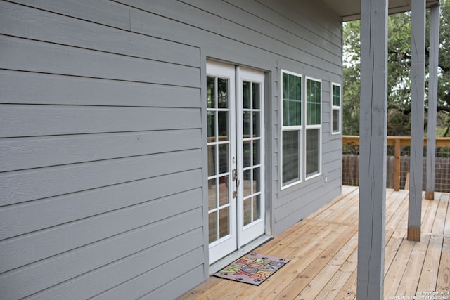 deck featuring french doors