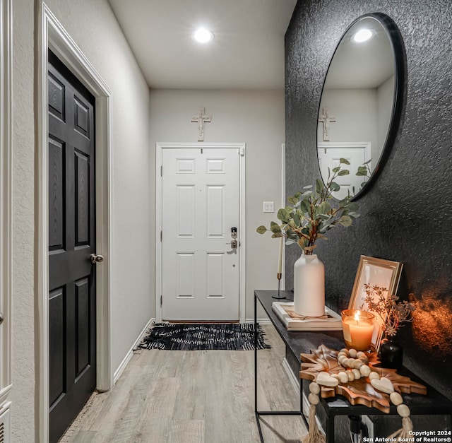 foyer entrance featuring light hardwood / wood-style flooring