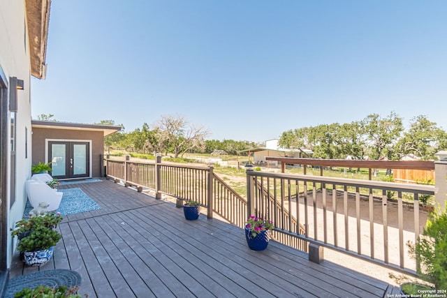 deck featuring french doors