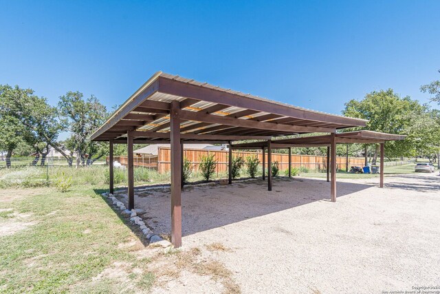 view of car parking with a carport