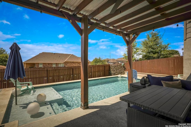 view of pool featuring a patio