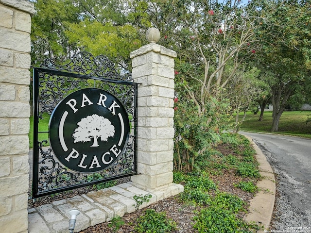 view of community sign