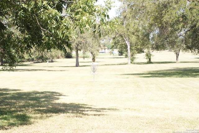 view of property's community featuring a lawn