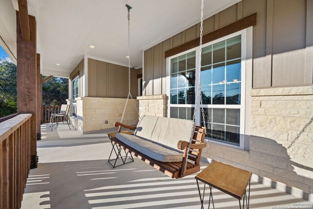 view of patio with a porch