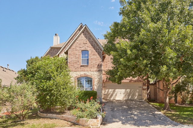 view of front of house with a garage