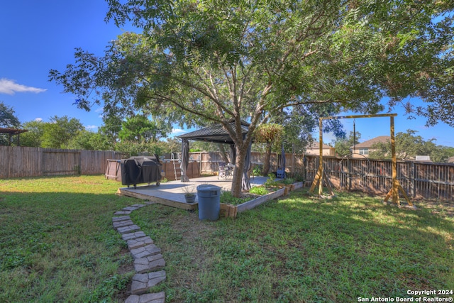 view of yard featuring a gazebo