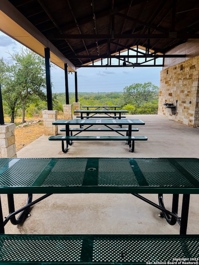 view of patio / terrace featuring a gazebo